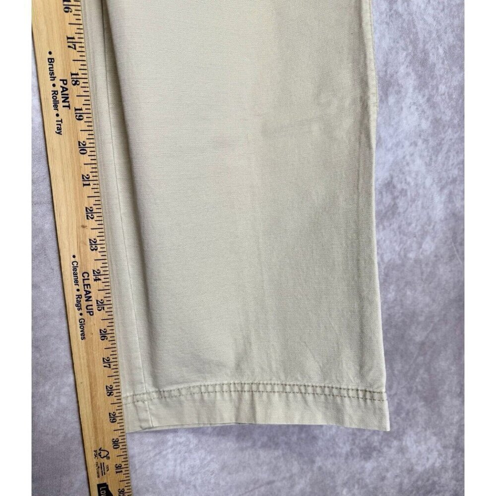 IZOD Pants Mens 34x30 Beige Khaki Soft Wash Perfection Cargo 100% Cotton NEW - Picture 7 of 9